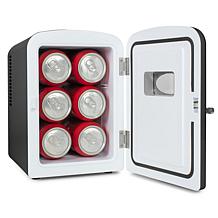 Nostalgia Retro 6-Can Cooling and Heating Refrigerator in Black