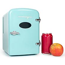 Nostalgia Retro 6-Can Cooling and Heating Refrigerator in Aqua
