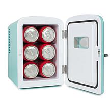 Nostalgia Retro 6-Can Cooling and Heating Refrigerator in Aqua