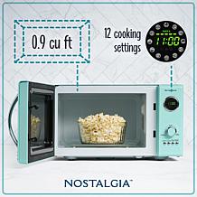 Nostalgia Retro 800-Watt Countertop Microwave Oven in Aqua