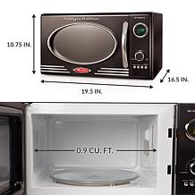 Nostalgia Retro 800-Watt Countertop Microwave Oven in Black