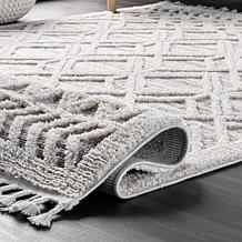 nuLOOM 4' x 6' Ansley Moroccan Lattice Tassel Area Rug 