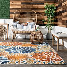 nuLOOM 4' x 6' Monique Floral Indoor/Outdoor Area Rug