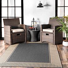 nuLOOM 6' 7" x 9' Asha Simple Border Indoor/Outdoor Area Rug