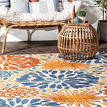 nuLOOM 6' 7" x 9' Monique Floral Indoor/Outdoor Area Rug