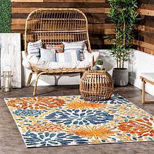 nuLOOM 7' 6" x 9' 6" Monique Floral Indoor/Outdoor Area Rug