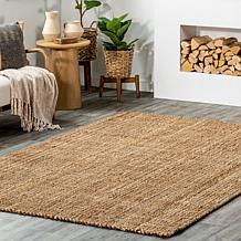 nuLOOM Ashli Solid Farmhouse Jute 4' x 6' Area Rug 