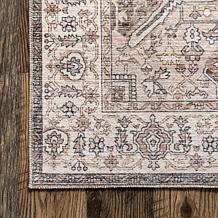 nuLOOM Brielle Machine Washable Vintage Medallion Rug 5' x 8' Brown