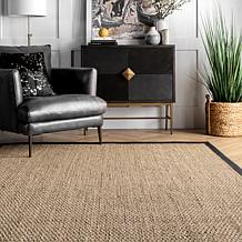 nuLOOM Elijah Farmhouse Seagrass Area Rug 3' x 5' Black