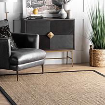 nuLOOM Elijah Farmhouse Seagrass Area Rug 4' x 6' Black