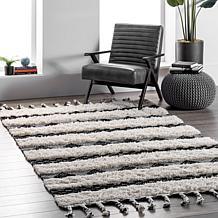 nuLOOM Handmade Striped Delia Shag Area Rug