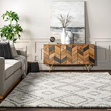 nuLOOM Iola Geometric Shag Area Rug - 6' 7" x 9' White