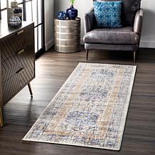 nuLOOM Jacquie Vintage Floral Area Rug - 2' 8" x 8' Blue