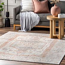 nuLOOM Jacquie Vintage Floral Area Rug - 5' x 7' 5" Silver