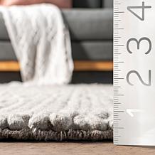 nuLOOM Penelope Braided Wool Area Rug 2' 6" x 6' Light Gray