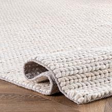 nuLOOM Penelope Braided Wool Area Rug 6' x 9' Off White