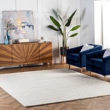 nuLOOM Penelope Braided Wool Area Rug 8' x 10' Off White