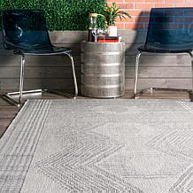 nuLOOM Ranya Tribal Indoor/Outdoor Area Rug 3' 6" x 5' Light Gray