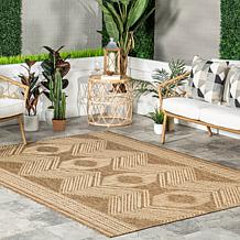 nuLOOM Ranya Tribal Indoor/Outdoor Area Rug 4' x 6' Light Brown