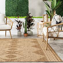 nuLOOM Ranya Tribal Indoor/Outdoor Area Rug 6' 7" x 9' Light Brown