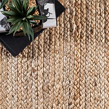 nuLOOM Rigo Hand Woven Farmhouse Jute Area Rug - 3' x 5' Natural