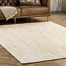 nuLOOM Rigo Hand Woven Farmhouse Jute Area Rug - 4' x 6' Off White