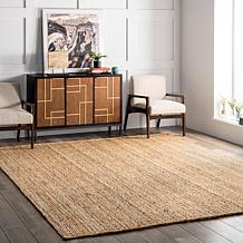 nuLOOM Rigo Hand Woven Farmhouse Jute Area Rug - 8' x 10' Natural