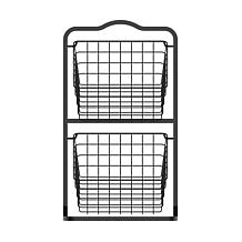 Oceanstar 2 Tier Metal Wire Storage Basket Stand Black