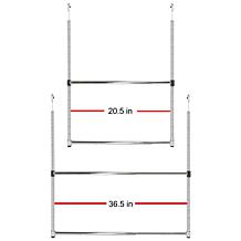 Oceanstar 2 Tier Portable Adjustable Closet Hanger Rod Chrome