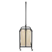 Oceanstar 3 Bag Rolling Laundry Sorter Adjustable Hanging Bar White