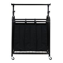 Oceanstar 3 Bag Rolling Laundry Sorter Adjustable Hanging Bar Bronze