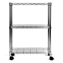 Oceanstar 3 Tier Shelving All Purpose Utility Cart Chrome