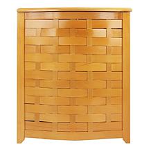 Oceanstar Bowed Front Laundry Wood Hamper Brown