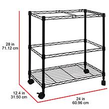 Oceanstar Portable 2 Tier Metal Rolling File Cart Black