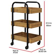 Oceanstar Portable Storage Cart with 3 Easy Removable Bamboo Trays