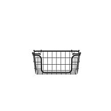 Oceanstar Stackable Metal Wire Storage Basket Black Set of 3