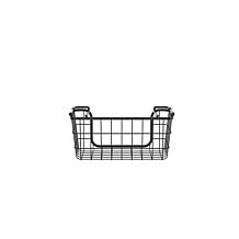 Oceanstar Stackable Metal Wire Storage Basket Black Set of 3