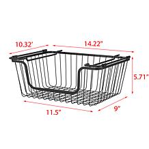 Oceanstar Stackable Metal Wire Storage Basket Set of 2 Black