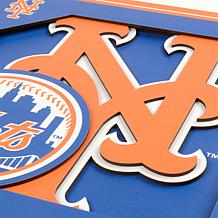 Officially Licensed MLB 3D Logo Series 12 x 12 Wall Art-New York Mets