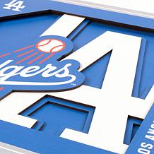 Officially Licensed MLB 3D Logo Series 12 x 12 Wall Art - LA. Dodgers