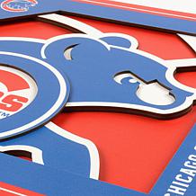 Officially Licensed MLB 3D Logo Series 12 x 12 Wall Art - Chicago Cubs