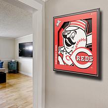 Officially Licensed MLB 3D Logo Series 12x12 Wall Art-Cincinnati Reds 