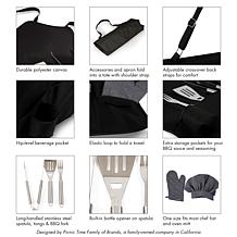 Officially Licensed MLB BBQ Apron Tote Pro Grill Set - Miami Marlins