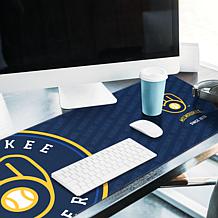 Officially Licensed MLB Logo Series Desk Pad - Milwaukee Brewers