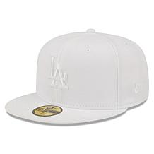 Officially Licensed MLB Men's New Era White Fitted Hat - Dodgers