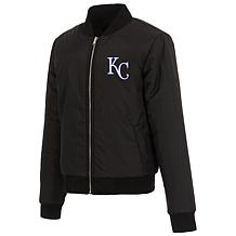 Officially Licensed MLB Royals Ladies Jacket w/ Fleece & Nylon Sides