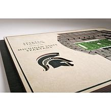 Officially Licensed NCAA 5-Layer StadiumViews Art - MI State Spartans 
