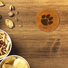 Officially Licensed NCAA Clemson Tigers Brown Personalized Coaster Set