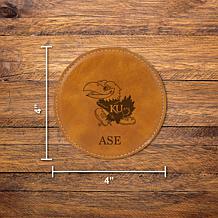 Officially Licensed NCAA Jayhawks Brown Personalized Coaster Set