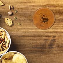 Officially Licensed NCAA Jayhawks Brown Personalized Coaster Set